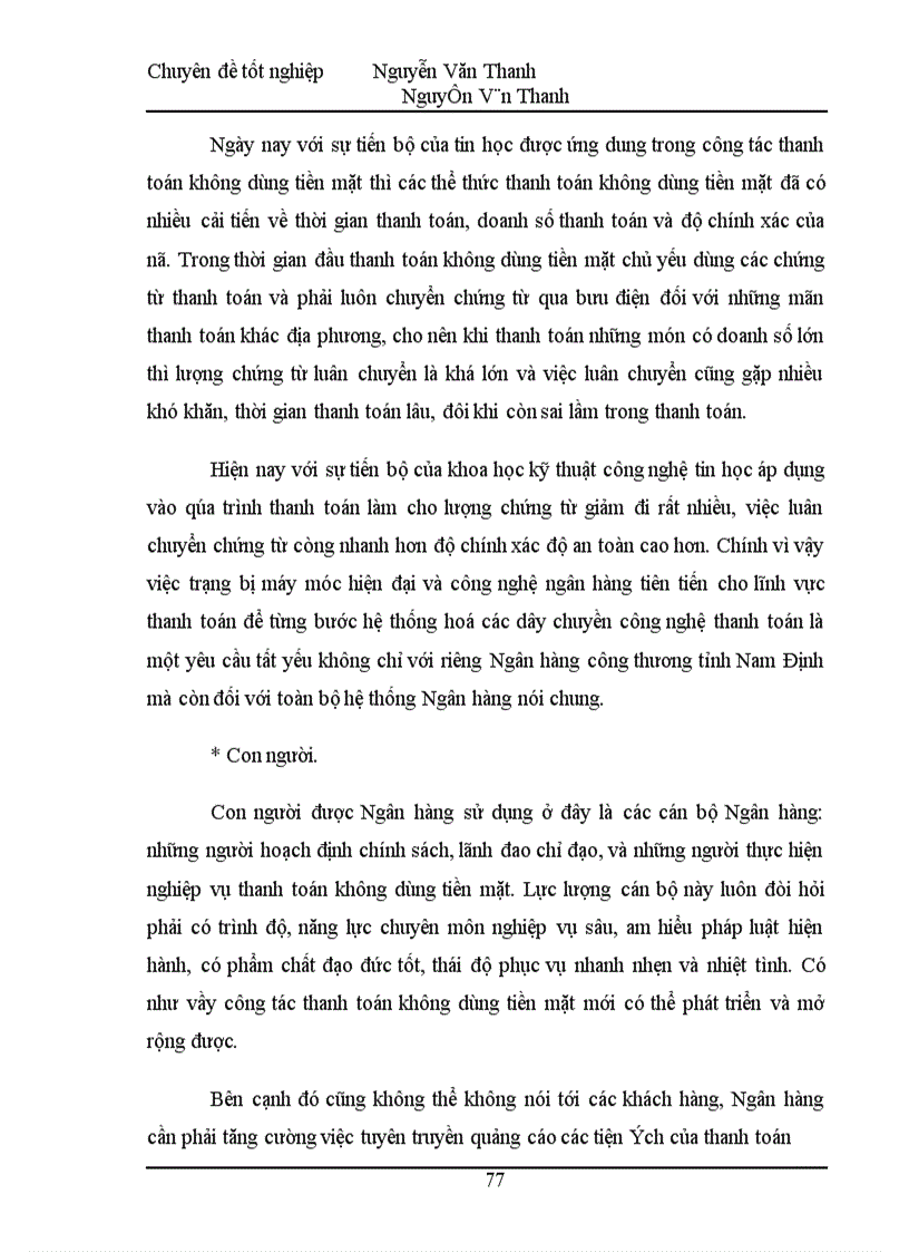 image for page Thanh toán không dùng tiền mặt tại Ngân hàng Công thương tỉnh Nam Định Thức trạng và giải pháp 1