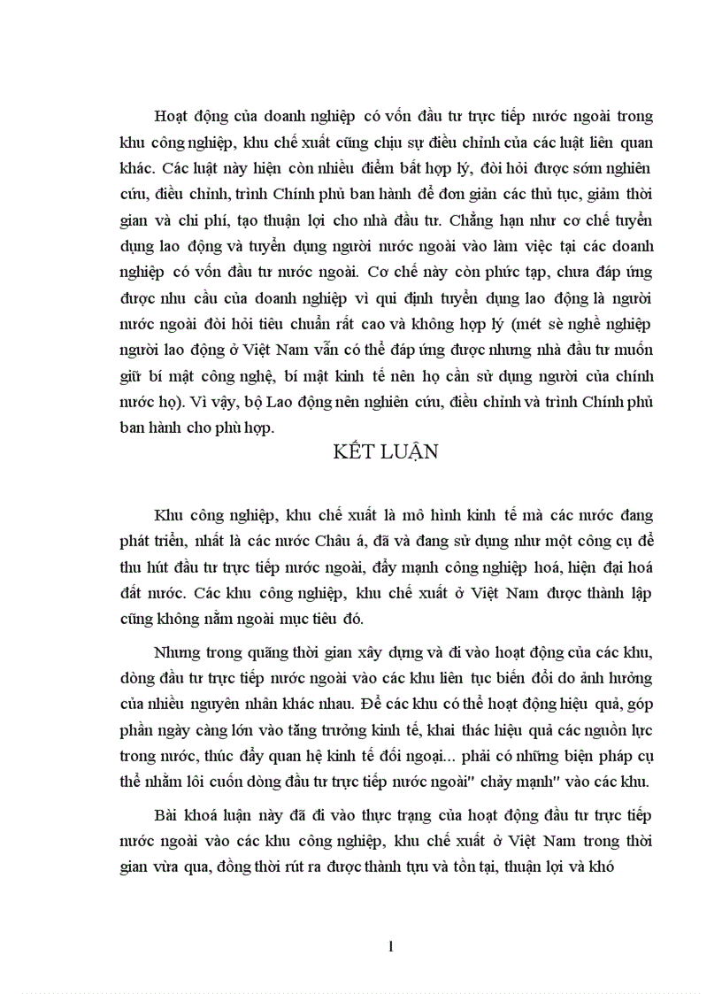 image for page Đầu tư trực tiếp nước ngoài vào khu công nghiệp khu chế xuất Thực trạng và giải pháp 1