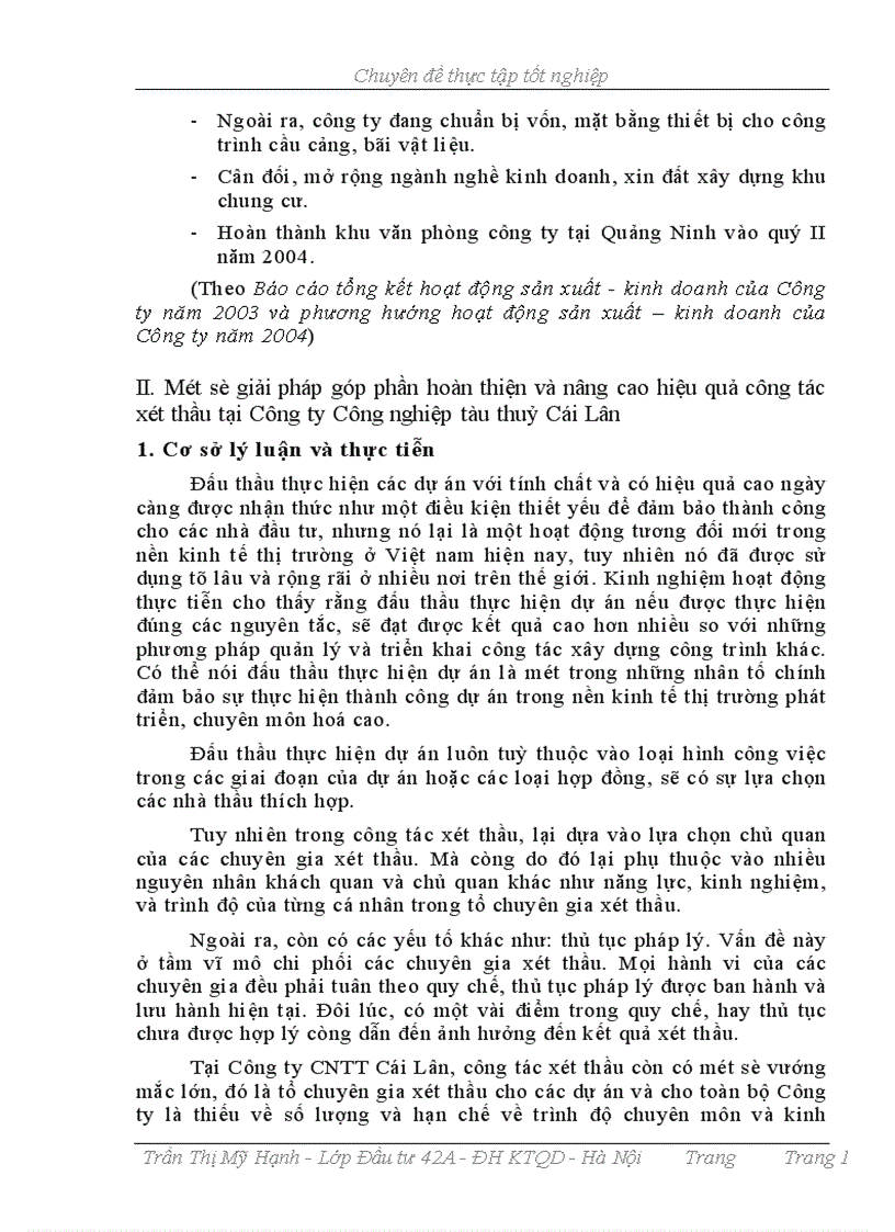 image for page Một số giải pháp góp phần hoàn thiện công tác xét thầu tại Công ty Công nghiệp tàu thuỷ Cái LânMột số giải pháp góp phần hoàn thiện công tác xét thầu tại Công ty Công nghiệp tàu thuỷ Cái Lân