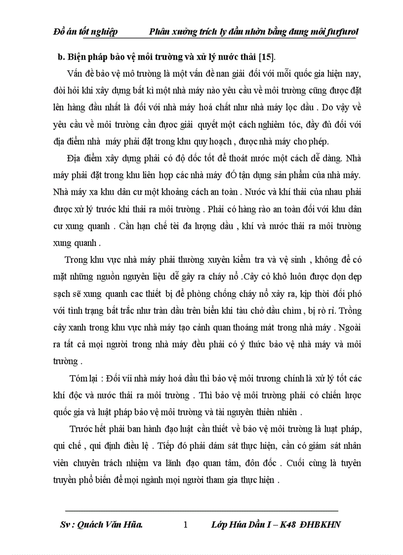 image for page Thiết kế phân xưởng trích ly sản xuất dầu nhờn bằng dung môi furfuro năng suất 450 000 tấn năm