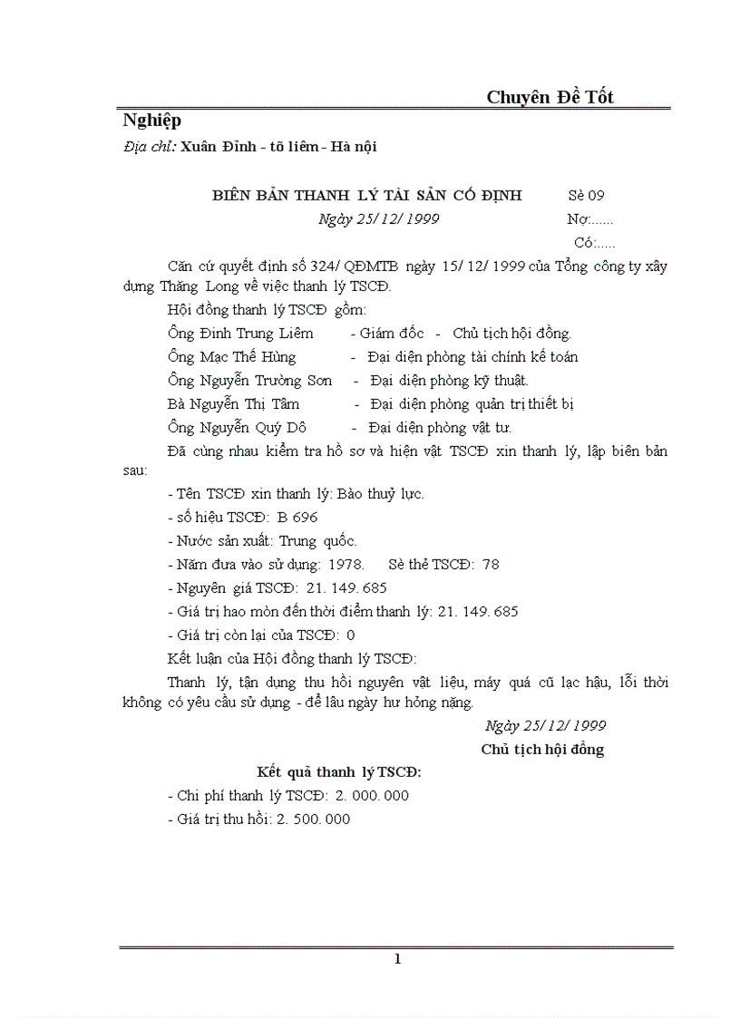 image for page Tổ chức kế toán TSCĐ và phân tích tình hình quản lý trang bị và sử dụng TSCĐ cở Công ty thi công cơ giới Thăng Long 1