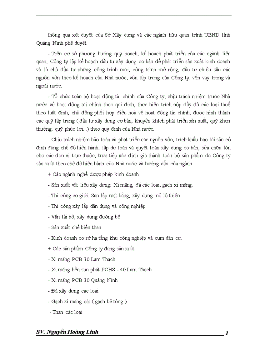 image for page Báo cáo thực tập tại Công ty cổ phần Xi măng và Xây dựng Quảng Ninh 1