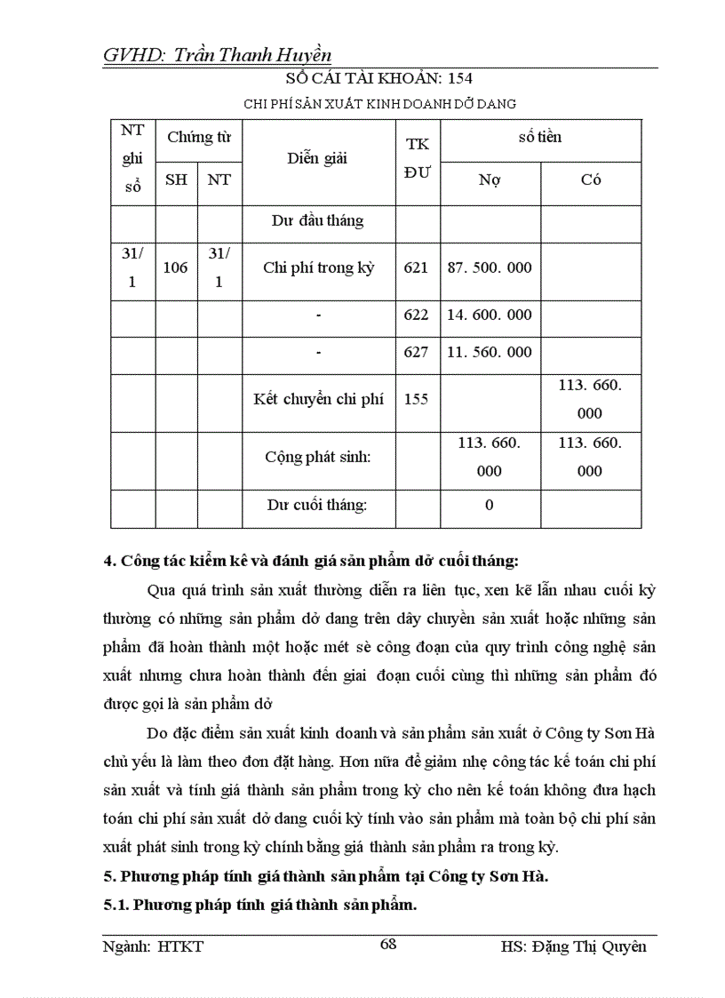 image for page Kế toán chi phí sản xuất và tính giá thành sản phẩm tại Công ty TNHH Sơn Hà 1