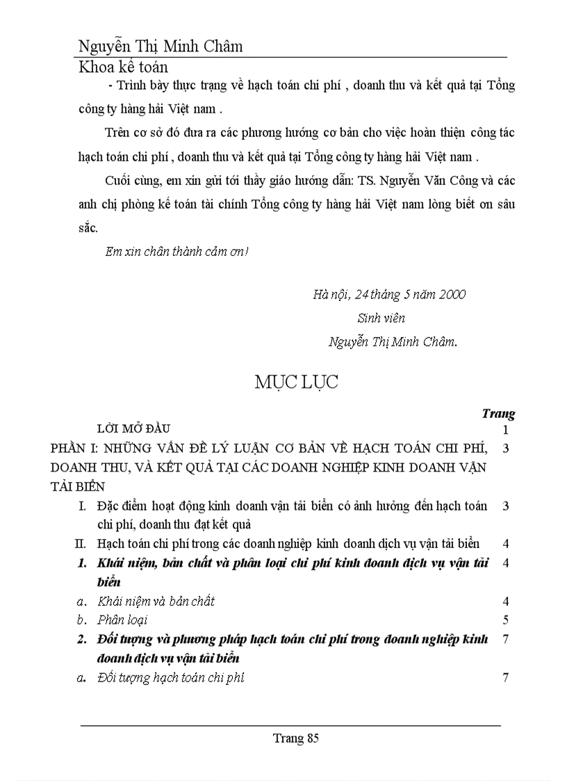 image for page Hoàn thiện hạch toán chi phí doanh thu và kết quả hoạt động kinh doanh vận tải biển tại Tổng công ty hàng hải Việt nam 1