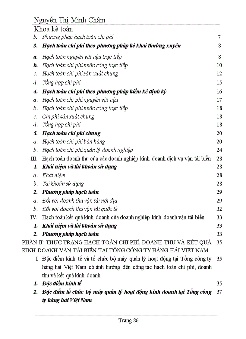 image for page Hoàn thiện hạch toán chi phí doanh thu và kết quả hoạt động kinh doanh vận tải biển tại Tổng công ty hàng hải Việt nam 1