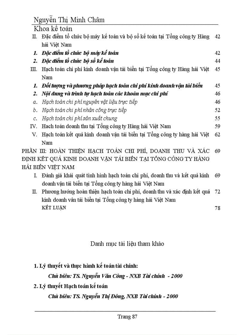 image for page Hoàn thiện hạch toán chi phí doanh thu và kết quả hoạt động kinh doanh vận tải biển tại Tổng công ty hàng hải Việt nam 1