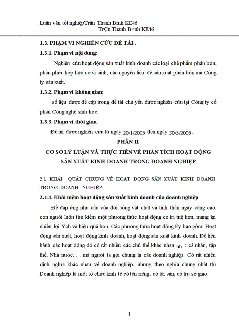 image for page Phân tích hoạt động sản xuất kinh doanh của Công ty cổ phần Công nghệ sinh học 1