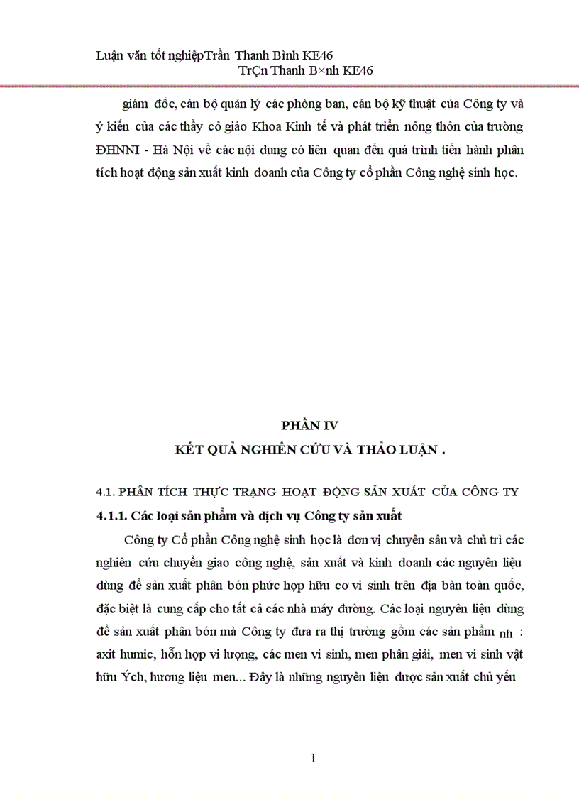 image for page Phân tích hoạt động sản xuất kinh doanh của Công ty cổ phần Công nghệ sinh học 1