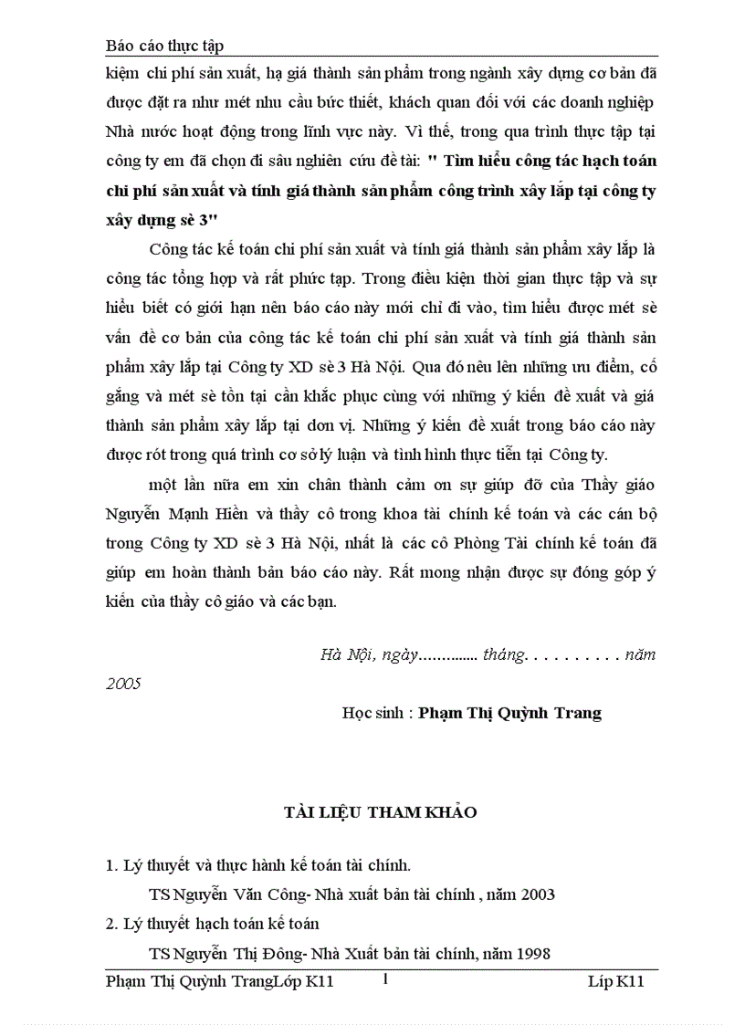 image for page Tìm hiểu công tác hạch toán chi phí sản xuất và tính giá thành sản phẩm công trình xây lắp tại công ty xây dựng số 3 1
