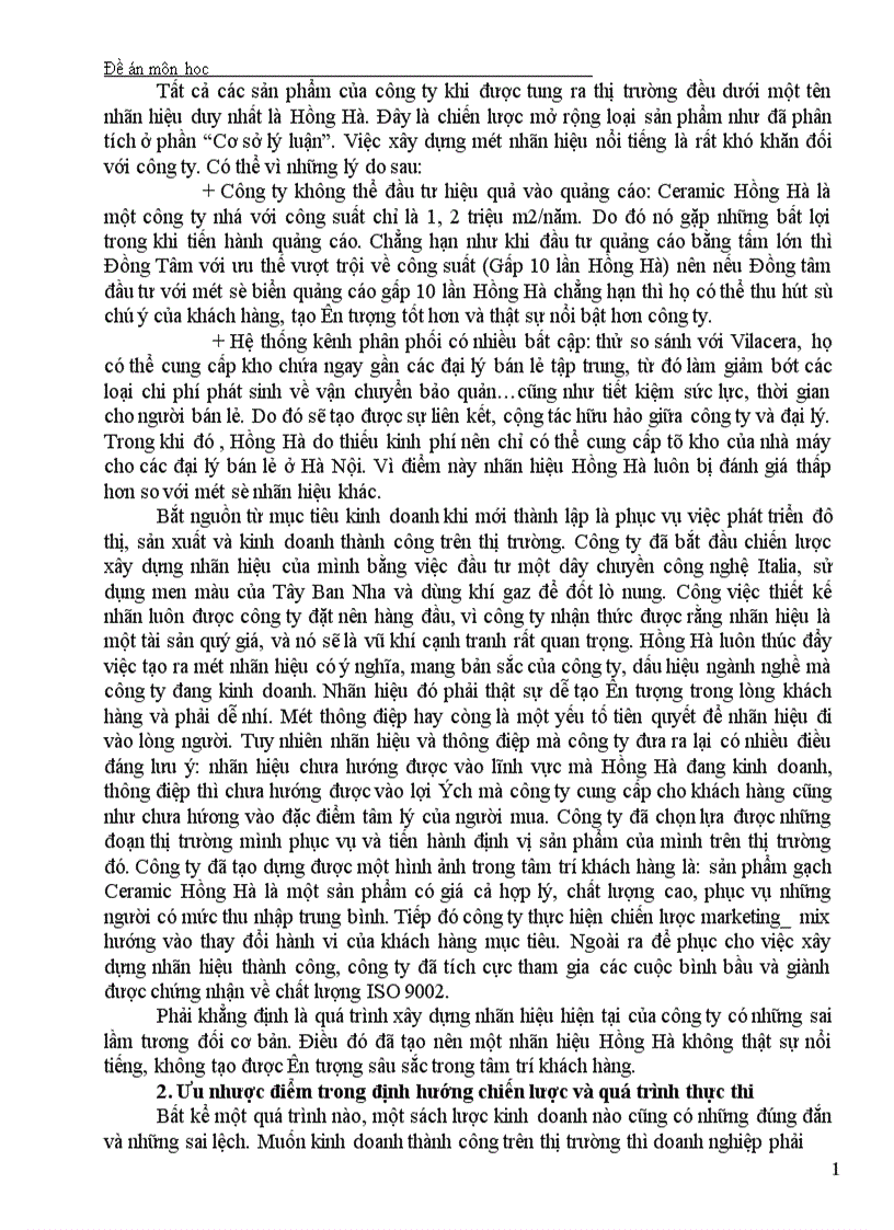 image for page Một số giải pháp nhằm hoàn thiện chiến lược xây dựng nhãn hiệu ceramic Hồng Hà