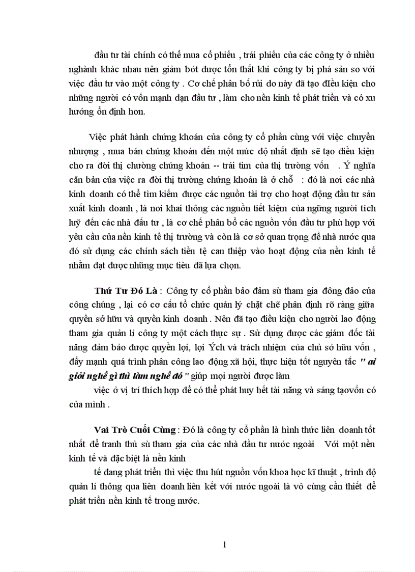 image for page Công ty cổ phần và vai trò của nó trong phát triển kinh tế ở nước ta hiện nay 1
