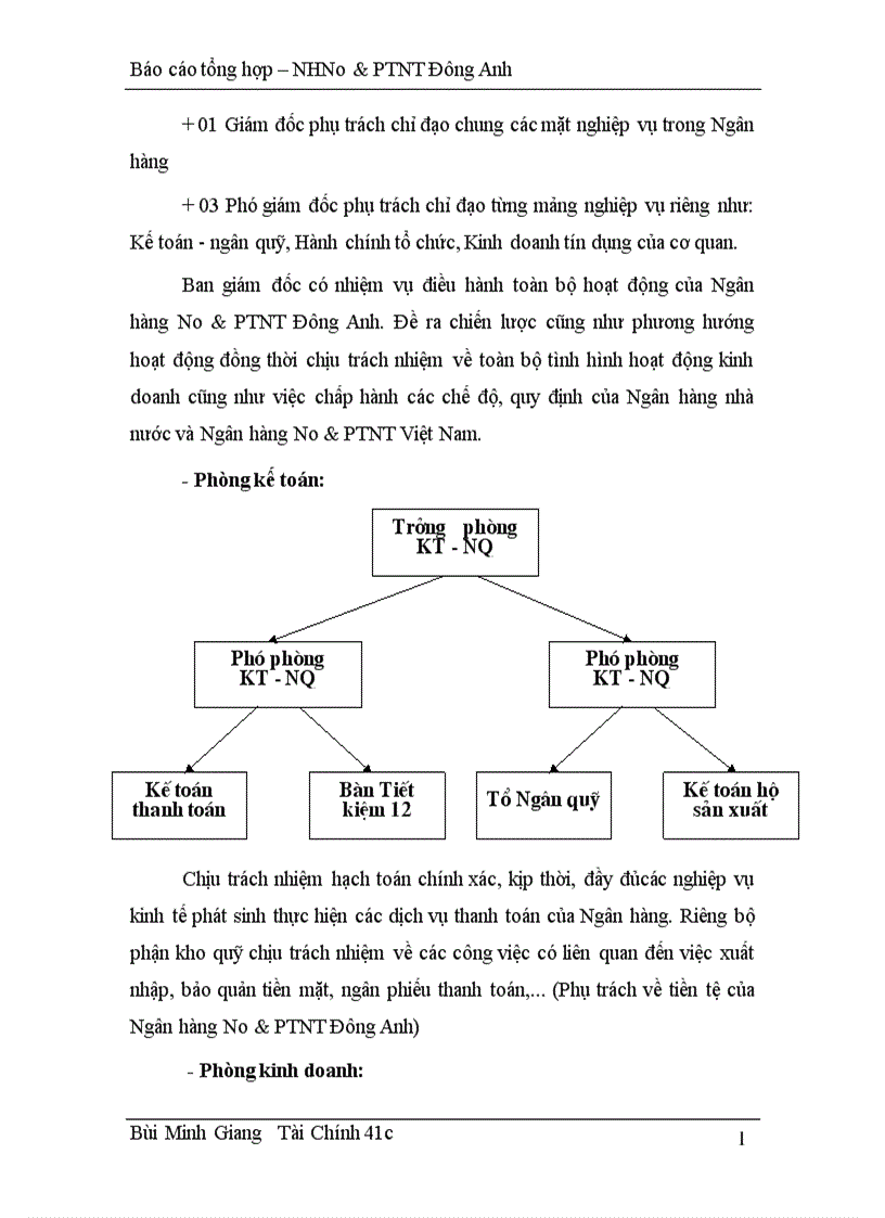 Báo cáo thực tập tổng hợp của NHNo PTNT Đông Anh