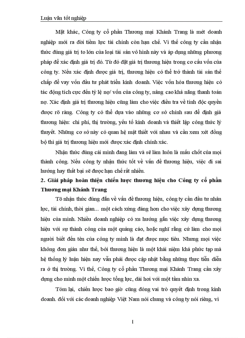 image for page Một số giải pháp xây dựng và phát triển thương hiệu cho Công ty Cổ phần thương mại Khánh Trang