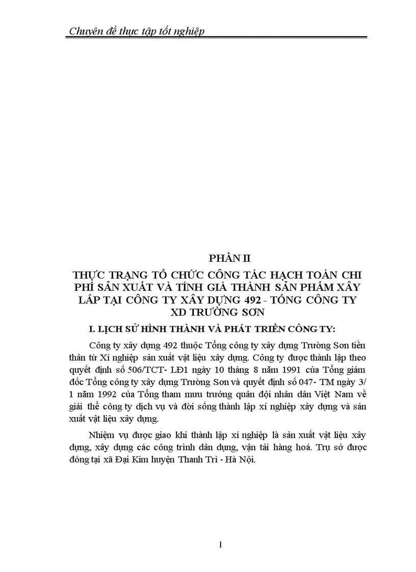 image for page Thực trạng tổ chức công tác hạch toán chi phí sản xuất và tính giá thành sản phẩm xây lắp tại Công ty xây dựng