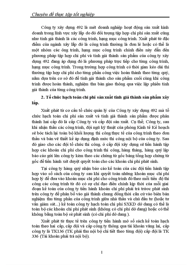 image for page Thực trạng tổ chức công tác hạch toán chi phí sản xuất và tính giá thành sản phẩm xây lắp tại Công ty xây dựng