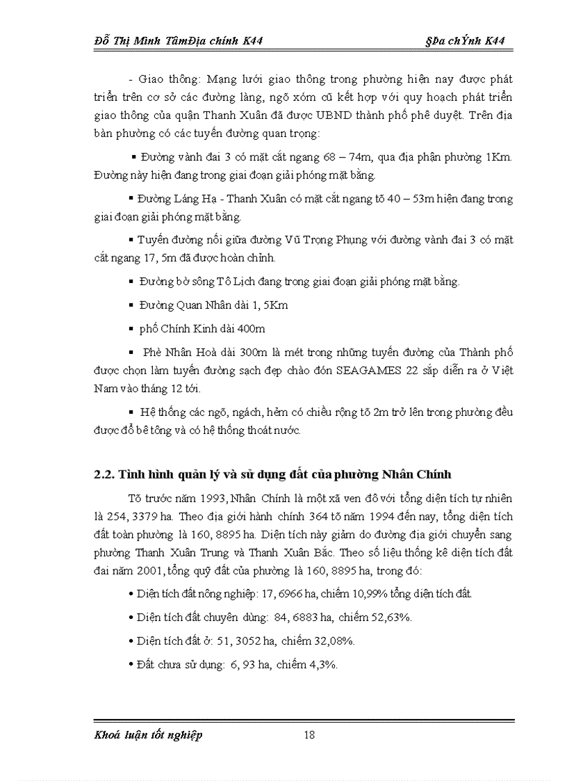 image for page Đánh giá tình hình kê khai đăng ký đất đai và quản lý hệ thống hồ sơ địa chính trên địa bàn phường Nhân Chính quận Thanh Xuân Hà Nội
