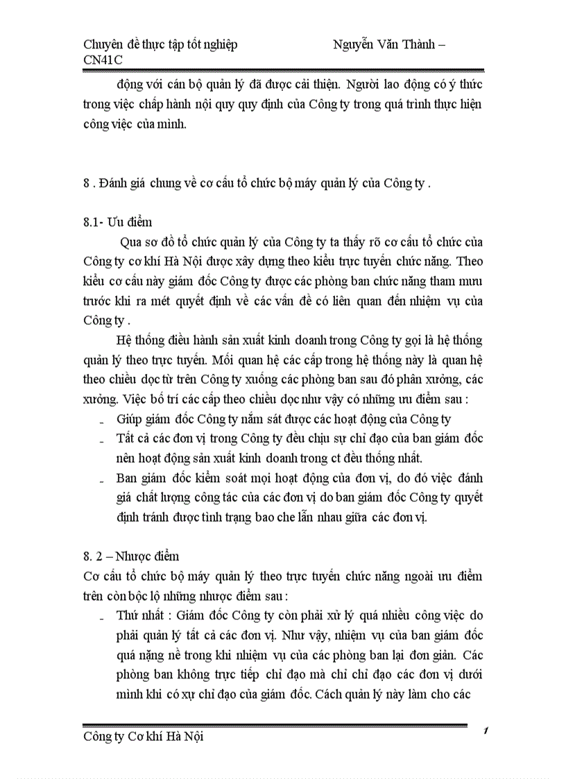 image for page Một số giải pháp nhằm hoàn thiện cơ cấu tổ chức bộ máy quản lý của Công ty Cơ khí Hà Nội 1