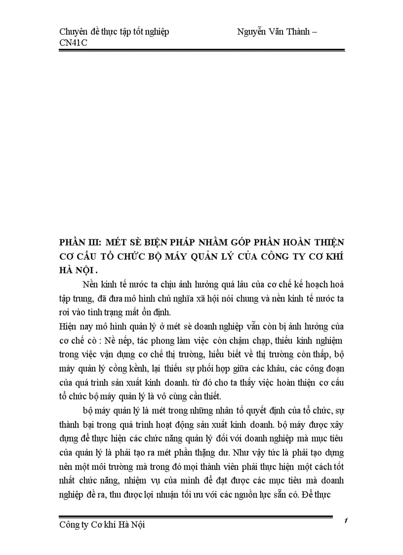 image for page Một số giải pháp nhằm hoàn thiện cơ cấu tổ chức bộ máy quản lý của Công ty Cơ khí Hà Nội 1