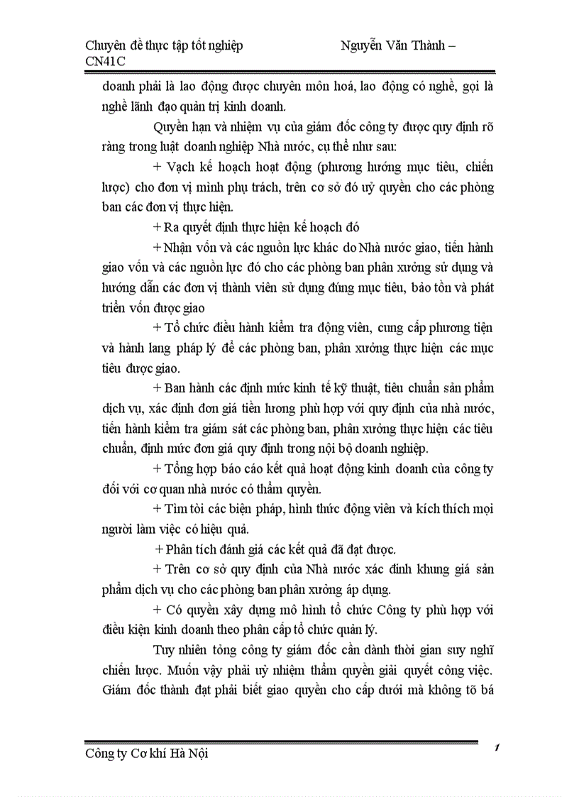image for page Một số giải pháp nhằm hoàn thiện cơ cấu tổ chức bộ máy quản lý của Công ty Cơ khí Hà Nội 1