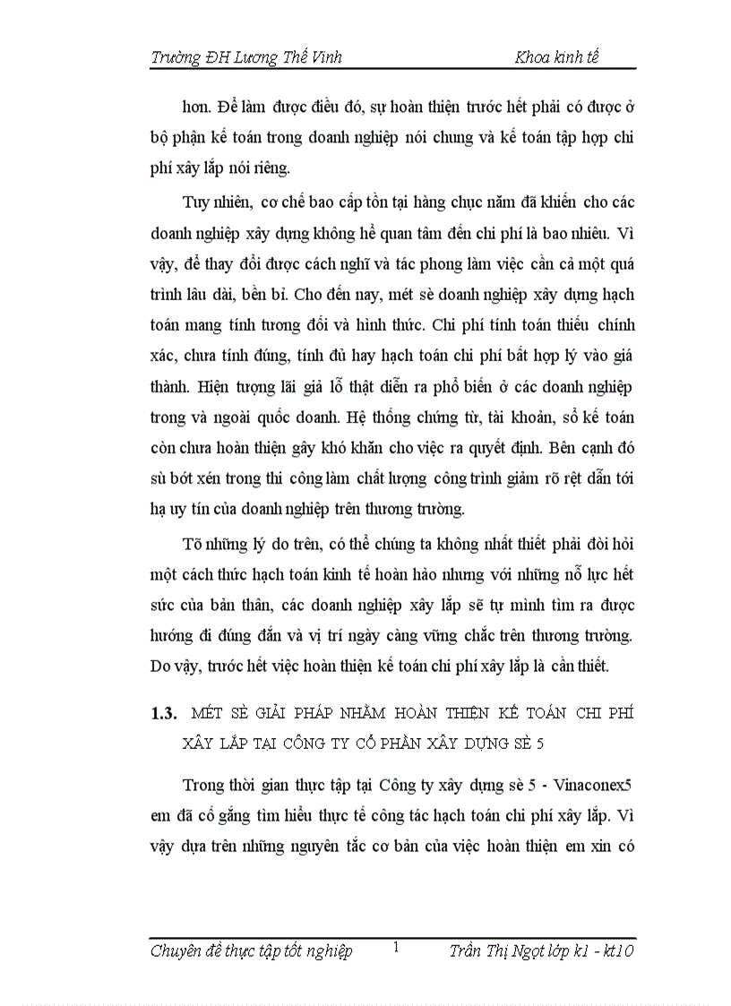 image for page Hoàn thiện phương pháp kế toán chi phí xây lắp tại Công ty Cổ phần xây dựng số 5 trong điều kiện vận dụng hệ thống chuẩn mực kế toán Việt Nam 1