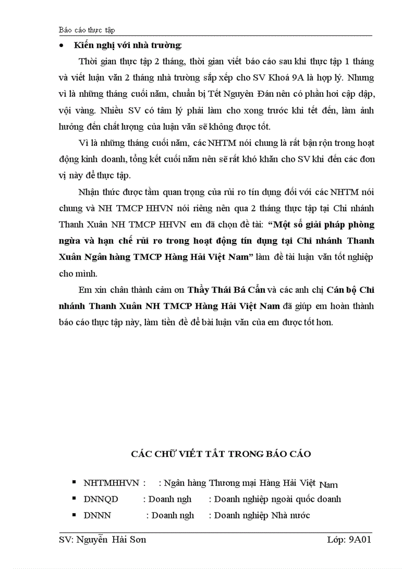image for page Một số giải pháp phòng ngừa và hạn chế rủi ro trong hoạt động tín dụng tại Chi nhánh Thanh Xuân Ngân hàng TMCP Hàng Hải Việt Nam 1