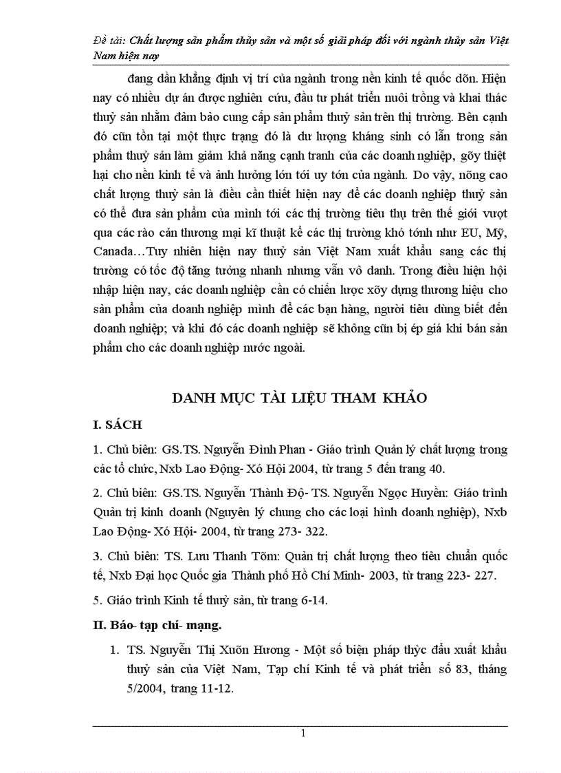 image for page Chất lượng sản phẩm thủy sản và một số giải pháp đối với ngành thủy sản Việt Nam hiện nay