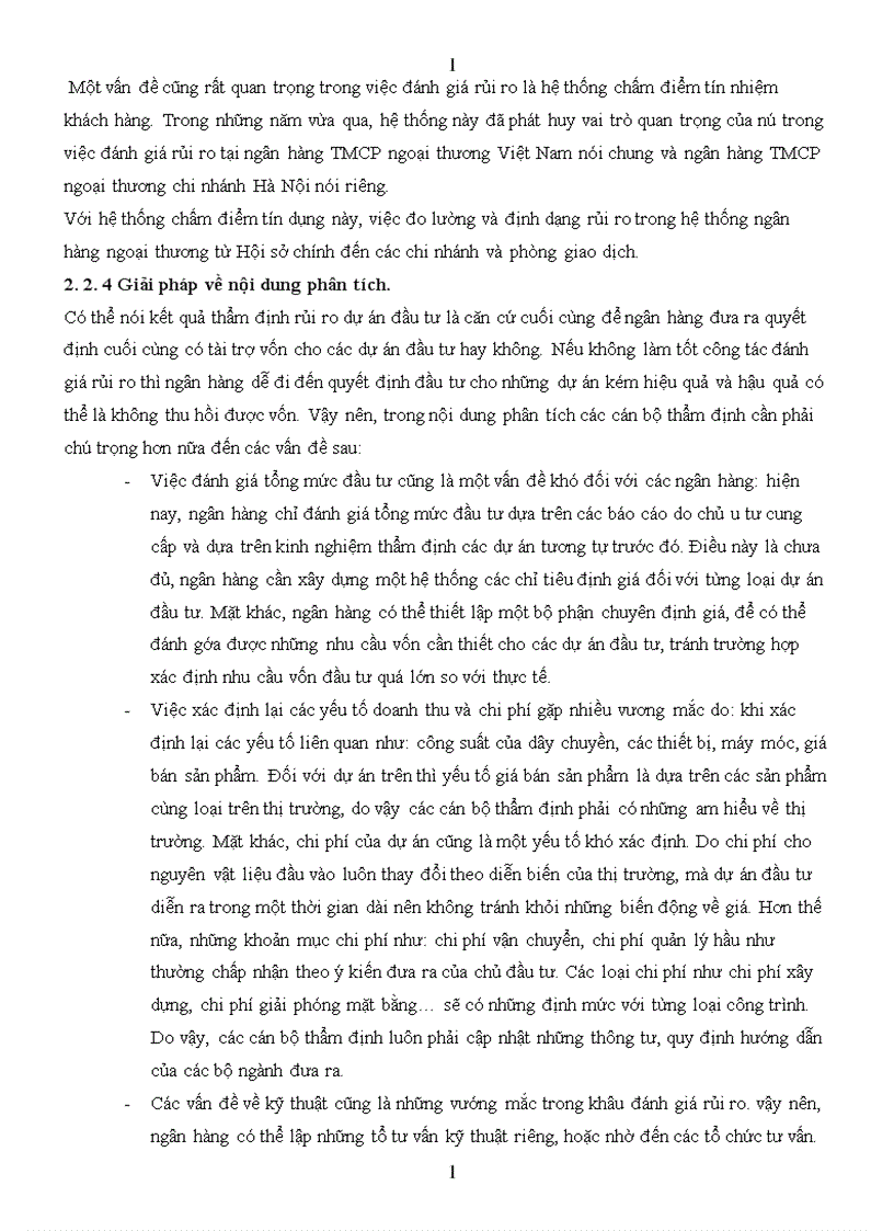 image for page Rủi ro và đánh giá rủi ro trong thẩm định dự án vay vốn tại ngân hàng TMCP ngoại thương Hà Nội 1