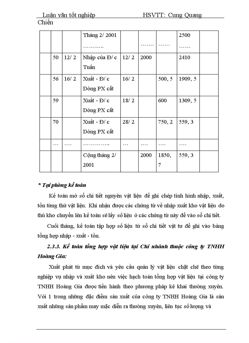 image for page Thực tế công tác kế toán nguyên liệu vật liệu và công cụ dụng cụ tại công ty TNHH SX DV Thương Mại Hoàng Gia
