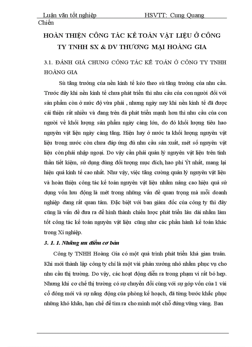 image for page Thực tế công tác kế toán nguyên liệu vật liệu và công cụ dụng cụ tại công ty TNHH SX DV Thương Mại Hoàng Gia
