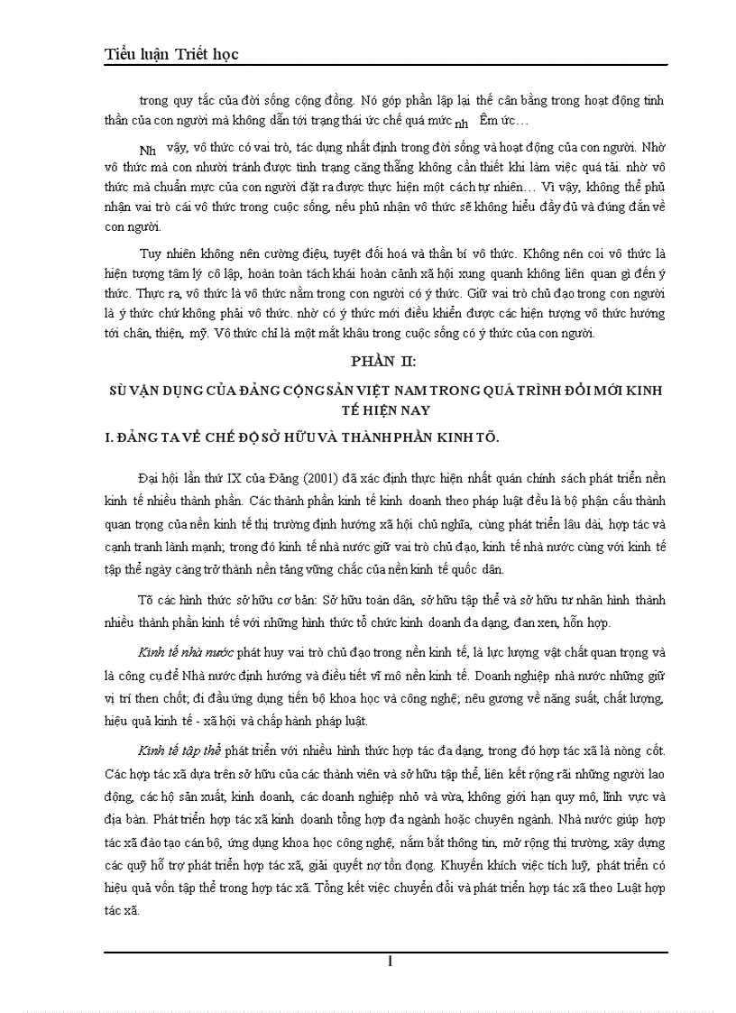 image for page Vai trò của ý thức trong đời sống xã hội và sự vận dụng của Đảng Cộng Sản Việt Nam trong quá trình đổi mới kinh tế hiện nay