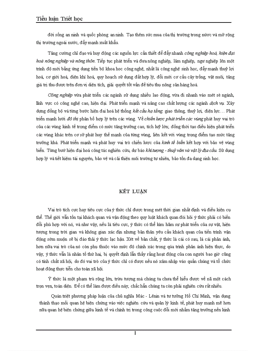 image for page Vai trò của ý thức trong đời sống xã hội và sự vận dụng của Đảng Cộng Sản Việt Nam trong quá trình đổi mới kinh tế hiện nay