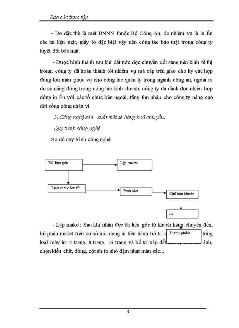 Báo cáo thực tập tổng hợp của Công ty in Ba Đình