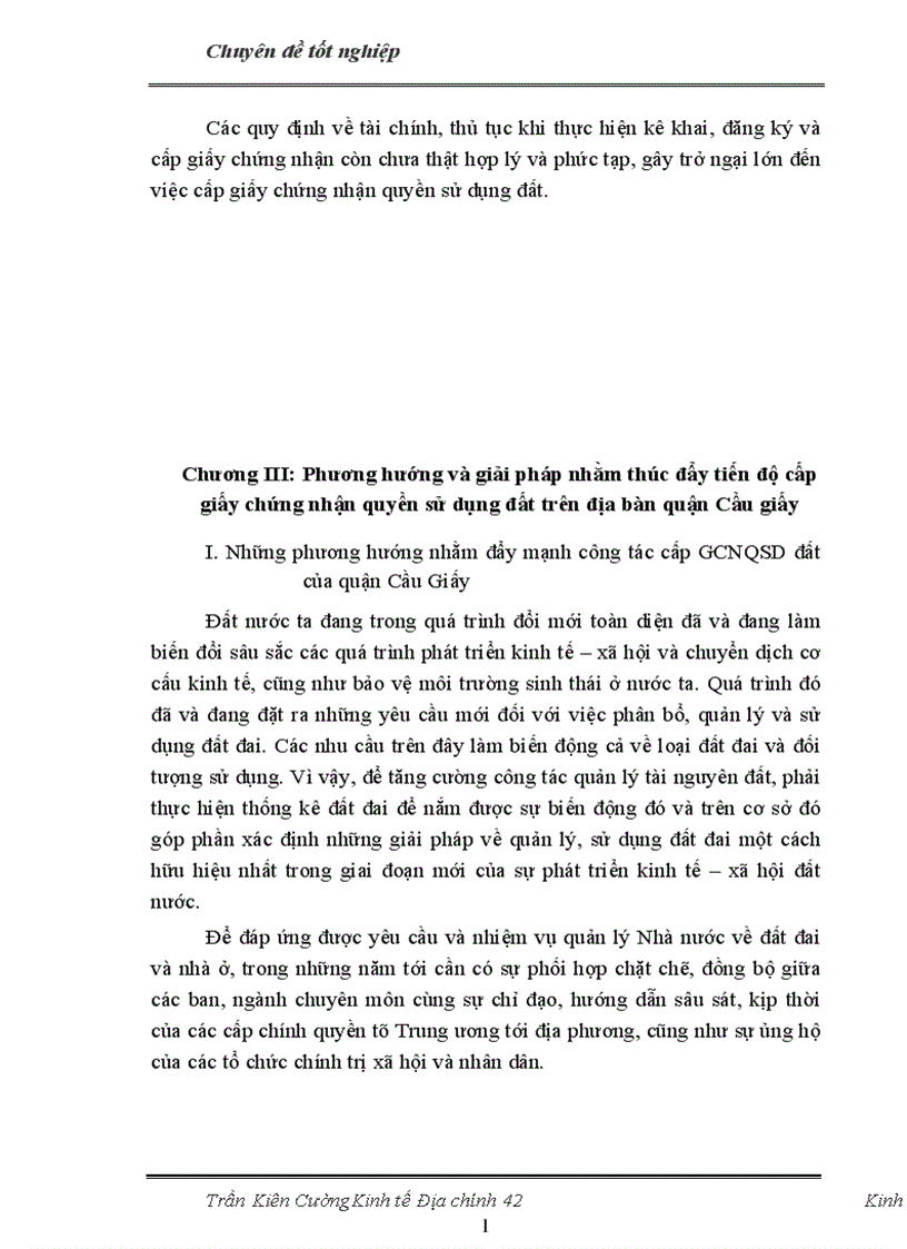 image for page Thực trạng và giải pháp nhằm thúc đẩy việc cấp giấy chứng nhận quyền sử dụng đất trên địa bàn quận Cầu Giấy thành phố Hà Nội 1