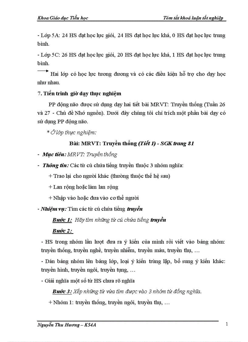image for page Nghiên cứu việc vận dụng phương pháp dạy học động não trong phân môn Luyện từ và câu lớp 5 ở Tiểu học 1