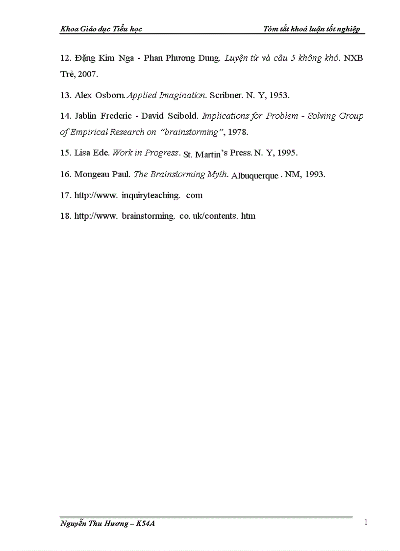 image for page Nghiên cứu việc vận dụng phương pháp dạy học động não trong phân môn Luyện từ và câu lớp 5 ở Tiểu học 1