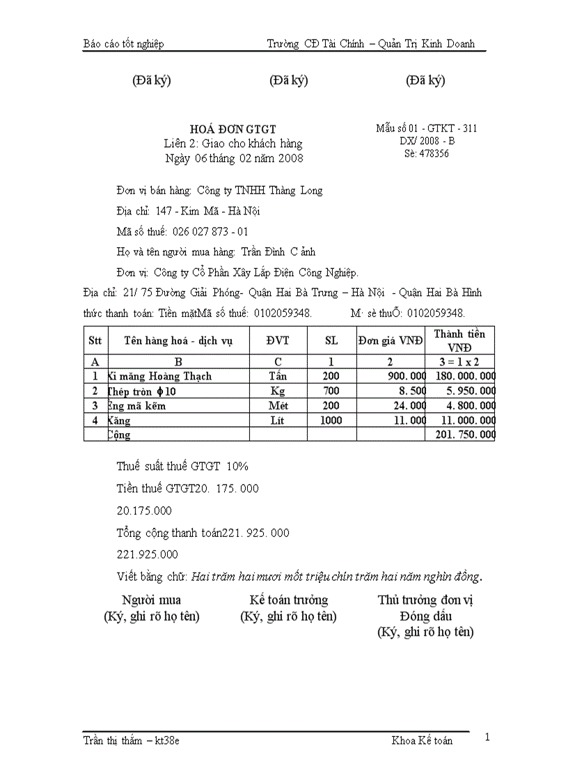 image for page Kế toán Nguyên vật liệu Công cụ dụng cụ Tại Công ty Cổ Phần Xây Lắp Điện Công Nghiệp 1