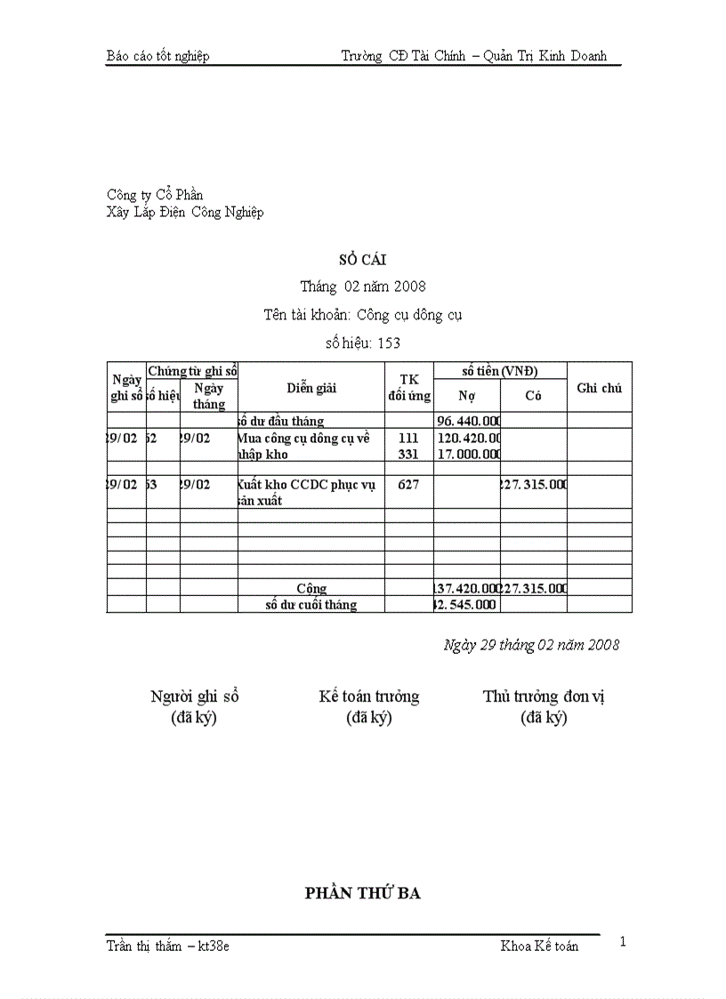 image for page Kế toán Nguyên vật liệu Công cụ dụng cụ Tại Công ty Cổ Phần Xây Lắp Điện Công Nghiệp 1