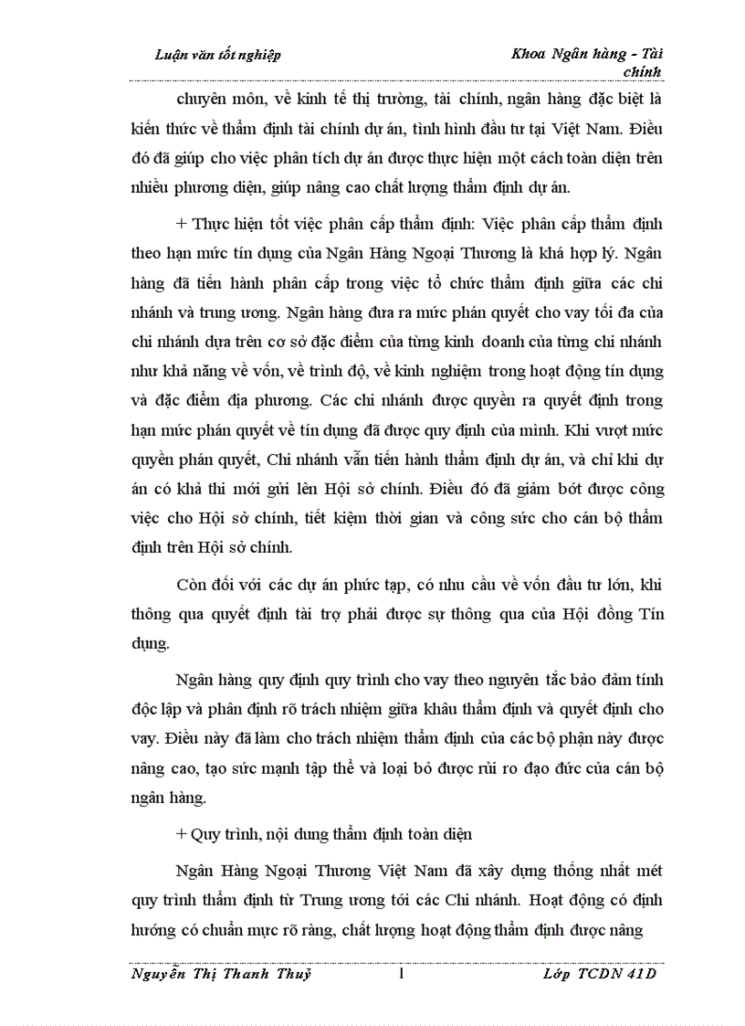 image for page Nâng cao chất lượng thẩm định tài chính dự án trong hoạt động cho vay tại Ngân Hàng Ngoại Thương Việt Nam