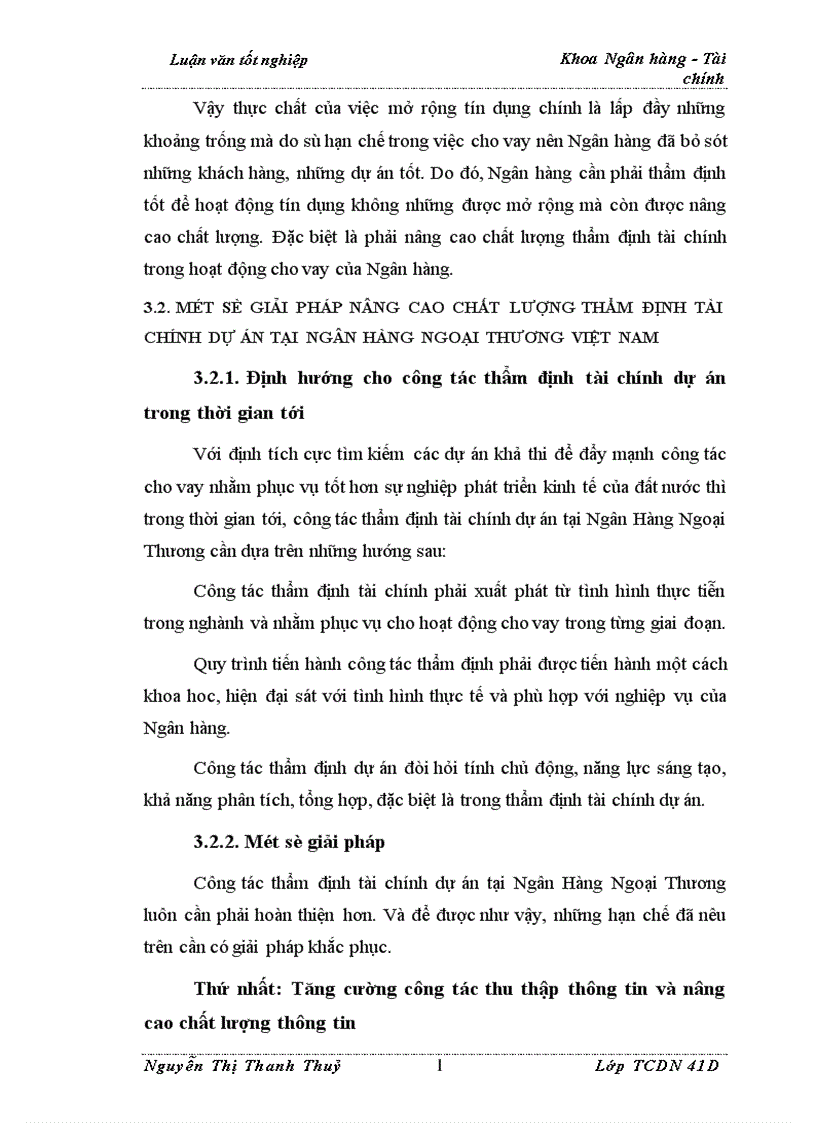 image for page Nâng cao chất lượng thẩm định tài chính dự án trong hoạt động cho vay tại Ngân Hàng Ngoại Thương Việt Nam