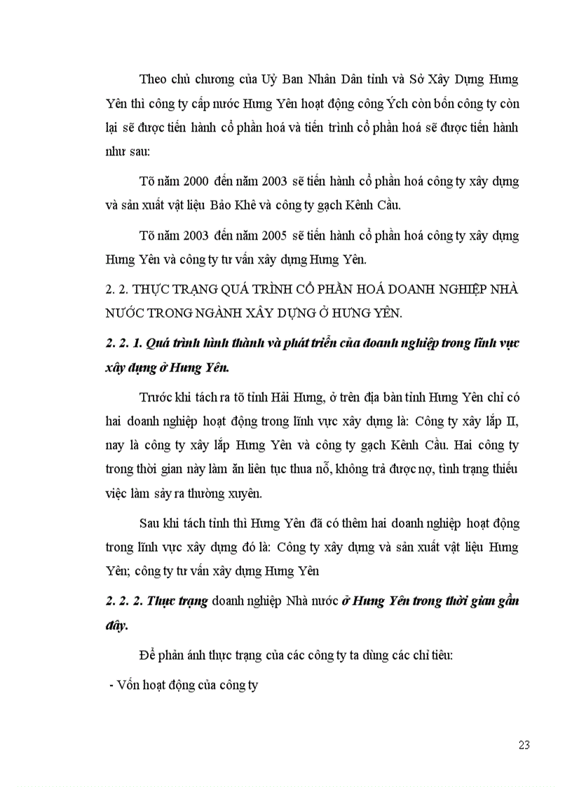 image for page Vấn đề cổ phần hoá doanh nghiệp Nhà nước trong ngành xây dựng tỉnh Hưng Yên