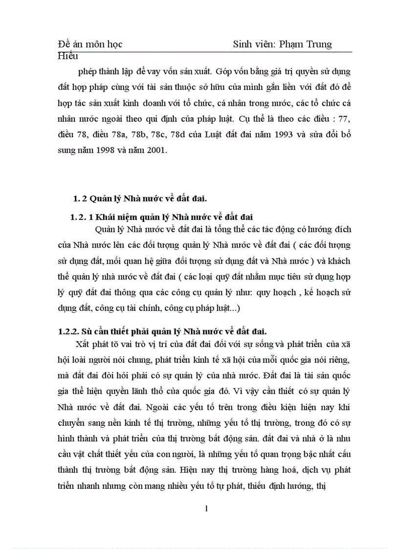 Thực trạng công tác quản lý Nhà nước về đất đai ở Việt Nam 1