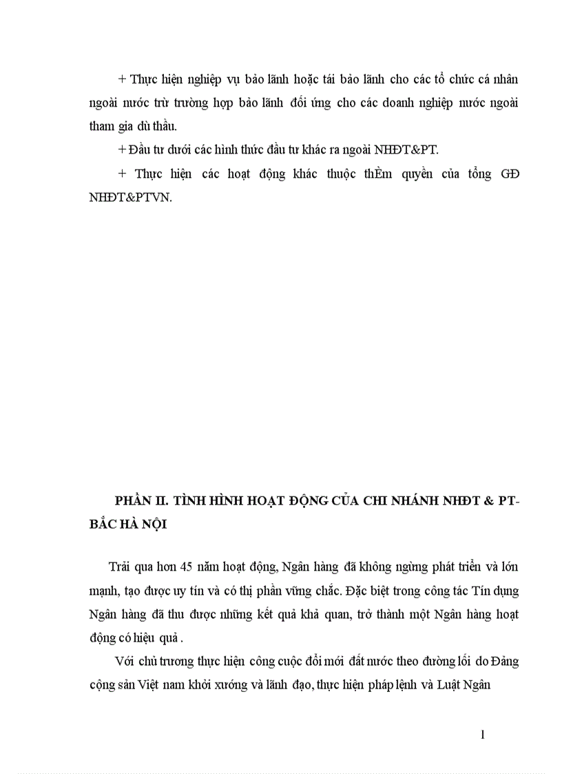 image for page Tình hình hoạt động kinh doanh của Chi nhánh Ngân hàng Đầu tư và Phát triển Bắc Hà Nội một số năm gần đây 1