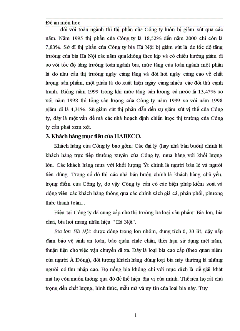 image for page Thực trạng về cạnh tranh trên thị trường BIA tại Miền Bắc và một số giải pháp trong cạnh tranh của công ty Bia Hà Nội 1