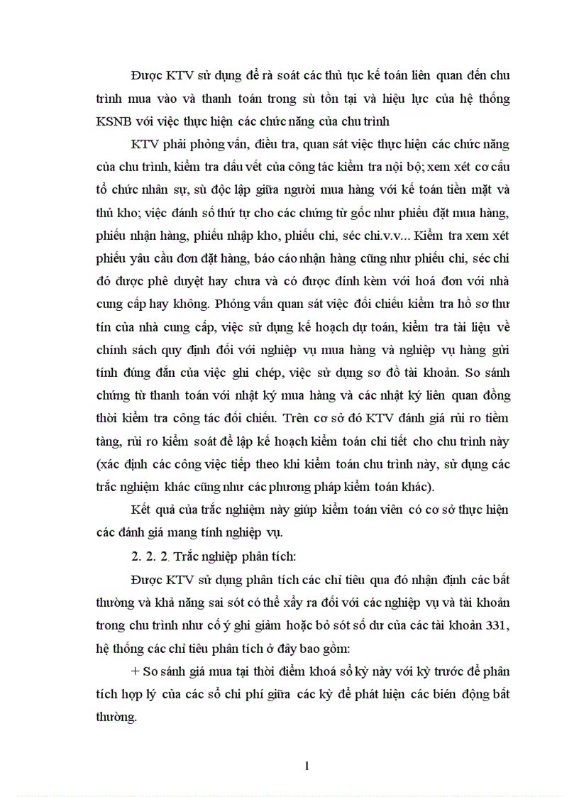 image for page Các trắc nghiệm và vai trò của nó trong kiểm toán các chu trình của kiểm toán tài chính