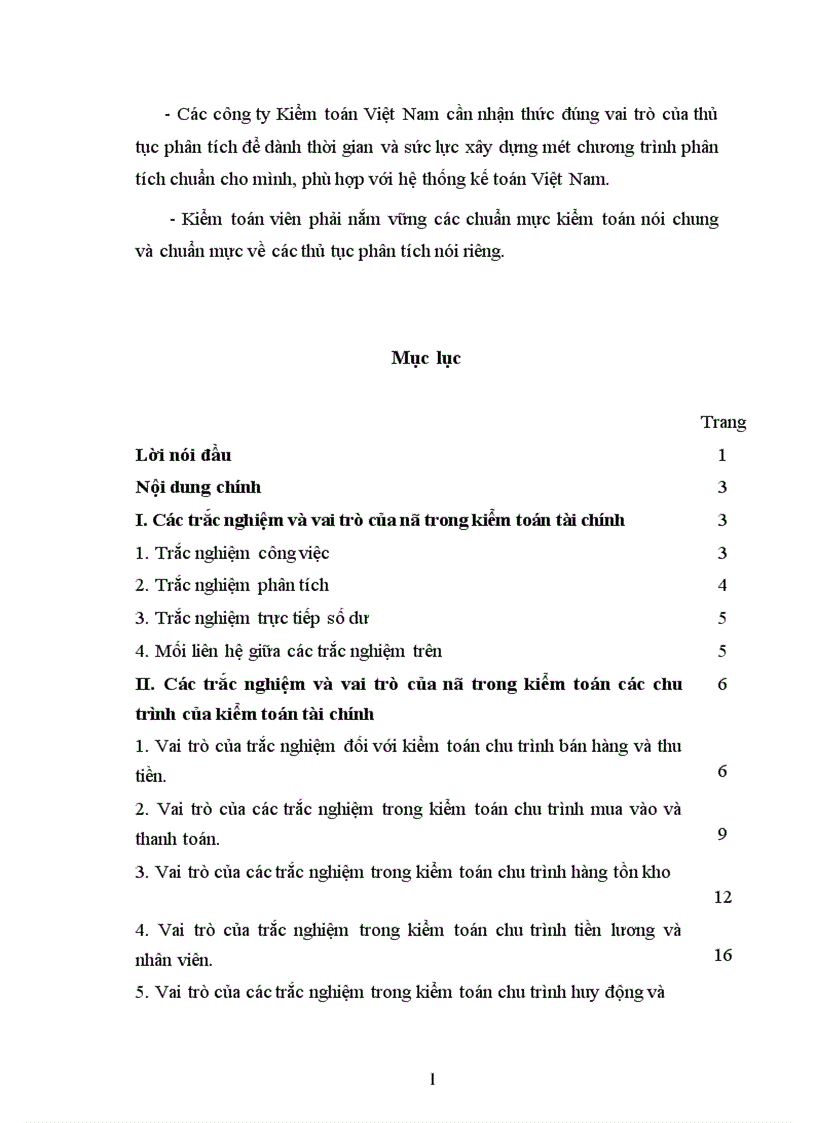 image for page Các trắc nghiệm và vai trò của nó trong kiểm toán các chu trình của kiểm toán tài chính