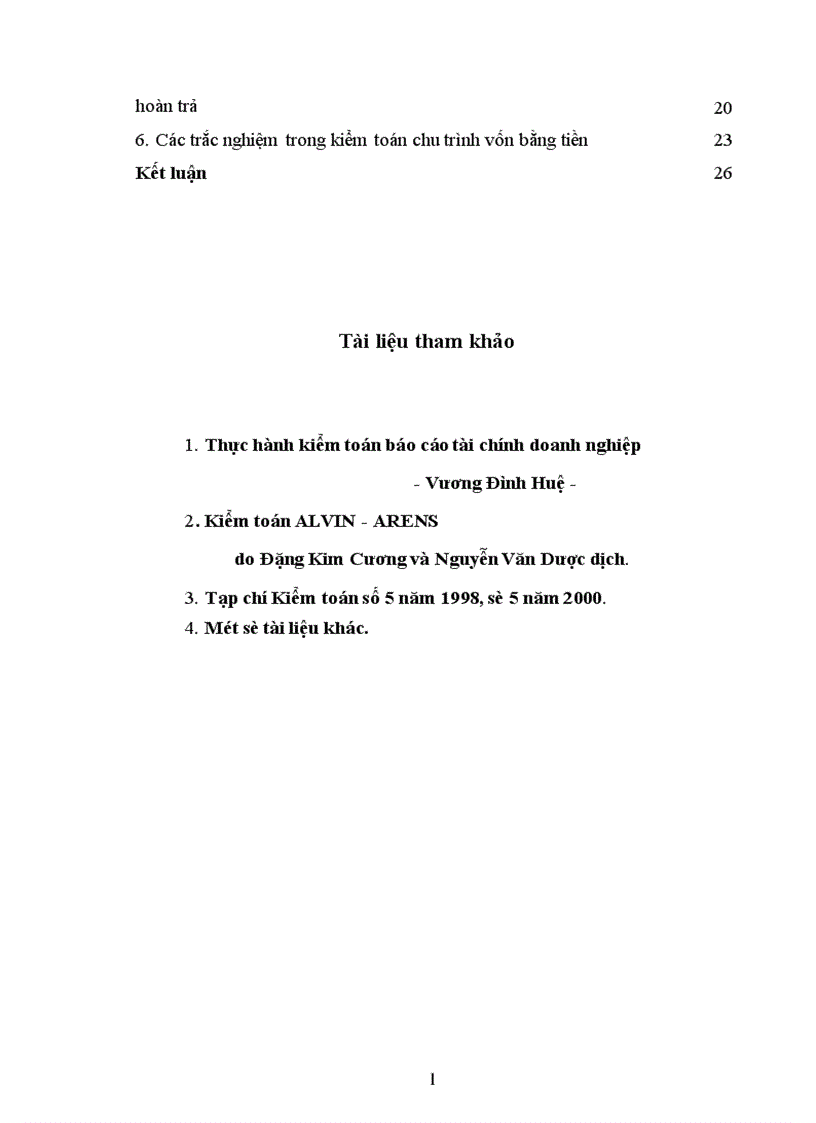 image for page Các trắc nghiệm và vai trò của nó trong kiểm toán các chu trình của kiểm toán tài chính