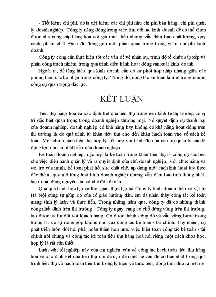 image for page Hoàn thiện kế toán tiêu thụ hàng hoá và xác định kết quả tiêu thụ tại Công ty kinh doanh thép và vật tư Hà Nội