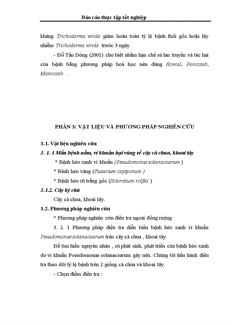 image for page Điều tra tình hình phát sinh phát triển và mức độ gây hại của bệnh héo rũ trên cây cà chua khoai tây vụ Đông Xuân vùng Đông Anh Hà Nội 1