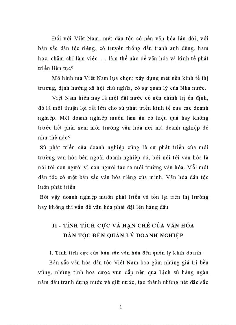 image for page Phân tích ảnh hưởng tích cực và hạn chế của nền văn hóa chung của một dân tộc đến quản lý các doanh nghiệp