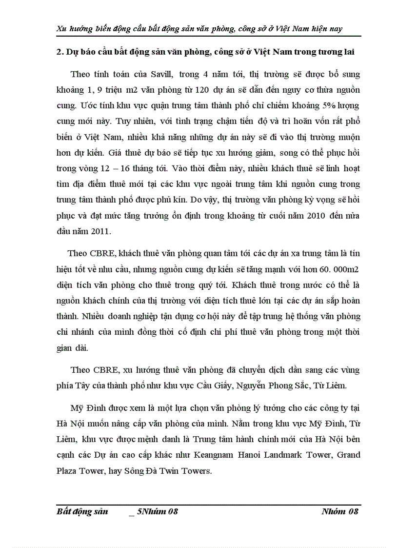 image for page Phân tích xu hướng biến động cầu bất động sản văn phòng công sở ở Việt Nam hiện nay 1